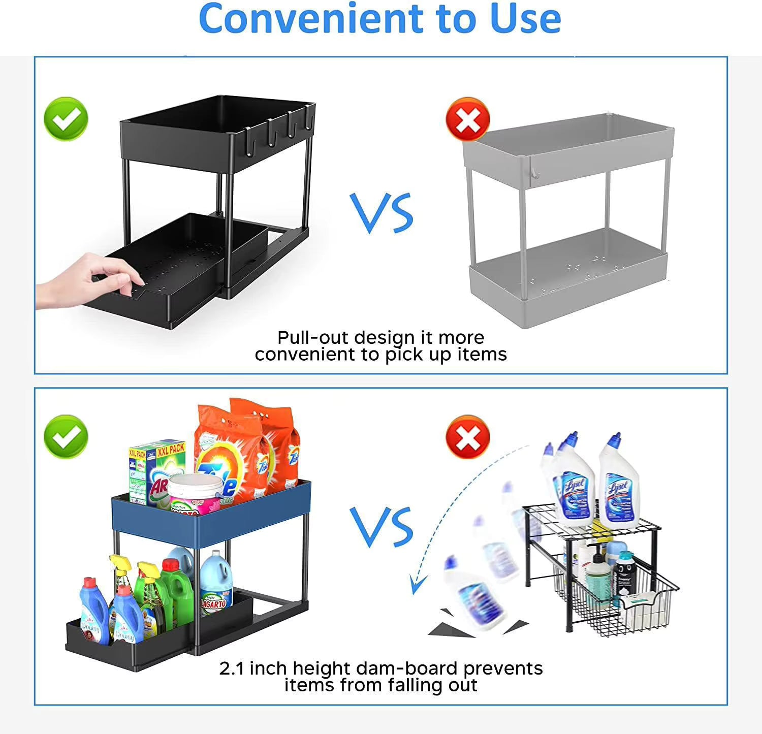 Organizador Deslizante | 2 Niveles Estante Multiuso Cocina y Baño